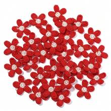 30pcs/Pack Colorful 5-Petal Flower Embroidered Patches, Cotton Thread Hand-Sewn Floral Patches For DIY Clothing, Pants, Socks, Hats And Fabric Decoration & Repair