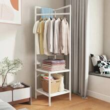 Corner Coat Rack With Hooks, Freestanding Bedroom Clothes Hanger, Simple Storage Rack For Wall, Bedroom