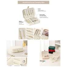 Plush Velvet Travel Jewelry Box, Portable Jewelry Women Girls, Double Layer Jewelry Organizer Display Box Necklace Earring Rings Bracelet, Travel Accessory Gifts, Pink