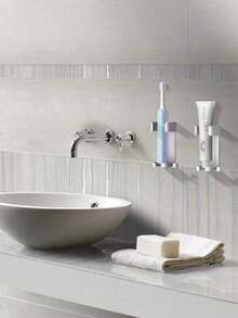 1pc Adhesive-Free Hair Curler Storage Rack,Straightener & Hair Dryer Organizer Shelf ,Beauty Tool Storage Rack, Wall Mount Hair Styling Tool Storage, Organizer Curling Iron Storage, Rack Bathroom Plug Wall Hanging, Plastic Hair Dryer Holder Hair Straighteners Combs Holder,Bathroom Accessories Bedroom Accessories