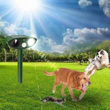 Repelente ultrasónico para gatos con energía solar, repelente de animales de jardín con luz intermitente, sensor de movimiento, repelente de insectos impermeable para perros, gatos y pájaros - Verde Oscuro - Ver 10