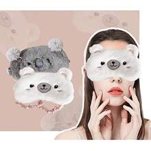 Ayygiftideas Paquete de 2áscaras de Dormir de Animales de Dibujos Animados, Suaves y de Felpa, Antifaces para Mujeres y Niñas, para Viajes, Siestas y Dormir (2-Pack Koala Bear) - 1 - Ver 4