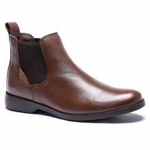 100% Genuine Leather Boot, Soft, Light And Comfortable, Flexible Sole, Country Fashion Boot, Coffee - 咖啡 - 查看 1