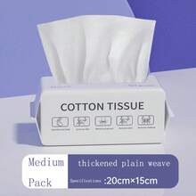 100% Baumwolle verdickte Einweg-Gesichtstücher | 2-in-1 Trocken-/Feuchte Gesichtstücher zum Reinigen/Make-up Entfernen | Hautfreundlich für empfindliche Haut - Gemustert - Übersicht 6