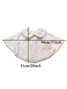 1pc Handmade Premium Autumn/Winter Extra Long Solid Color Polyester Faux Mink Thermal Lined Thick Shawl Vest, Fashion Versatile Minimalist Women Shawl Vest, Suitable For Evening Gown, Bridal Wedding, Gala, Celebration, Daily Wear