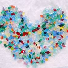 150/300/600g Pierres de verre de mer colorées et givrées - 0,35 à 0,59 pouces. Diverses pierres de verre de plage colorées et givrées, convenant pour le remplissage d'aquariums, la fabrication de bijoux, les bouteilles à vœux, le remplissage de vases, la réalisation de mosaïques artisanales, les cadres photo faits main et autres artisanats
