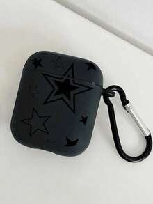 星形/花形耳机盒适用于 ，新款第四代 1/2、3/Pro/Pro2 无线耳机保护套，男朋友/女朋友礼物 - 星星圖形磨砂黑耳機套 - 查看 10