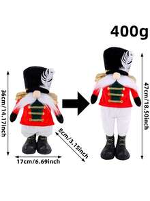 2 pièces/1 pièce, Décoration de Noël de 36 cm Chapeau cadeau décoratif avec plumes, soldat rétractable, poupée ornement, convient pour la décoration de la maison, cadeaux pour amis, camarades de classe, décorations pour le salon et la table à manger. Décorations de Noël Décoration de chambre Hiver