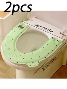 1/2pcs Adhesive Toilet Seat Cover, Waterproof Warm Padded Washable Foam Toilet Mat Cushion For Home, Maternity Bathroom Decor