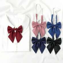 1pc/6pcs Set Adjustable Classic Colorful Bow Tie For Women, Suitable For School Ceremonies, Restaurants, Festivals, Parties, Valentine's Day And Other Occasions - Red - View 2