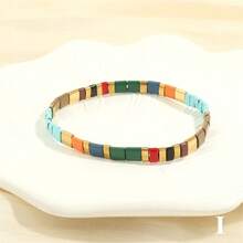1pc Bohemian Style Colorful Glass Bead Bracelet, Perfect Gift For Men And Women