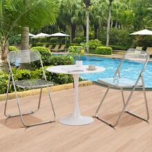 2-Piece/4-Piece/6-Piece Acrylic Folding Chair Sets, Stackable, Lightweight And Durable, Modern Armless Design, Suitable For Indoor/Outdoor Use, Perfect For Holiday Parties. - 透明色 - 查看 2