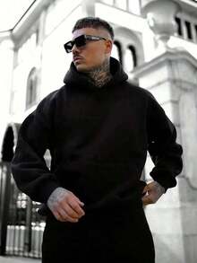 1 PcsMen's God Jesus Spirit Hoodie - By God Loved By Jesus 3D Printed Lion Graphic Pullover, 60% Cotton 40% Polyester Blend, Unisex Regular Fit Hooded Sweatshirt For Casual Outdoor Wear, Funny Gift For Husband Boyfriend, Allseason Pullover, Casual Loose Hoodie, Stretchable Hoodie,Fall Hoodies,Men's Fall Clothes,Street Wear,Halloween,Mens Hoodies,Y2k Clothes,Jesus Hoodie,Thanksgiving Day,Nightmare Before Christmas,Christmas180g 100% Cotton - 黑色 - 查看 2