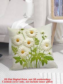 1 chiếc vỏ gối bằng polyester in họa tiết hoa oải hương, họa tiết hoa cúc in chuyển nhiệt, thích hợp cho phòng khách, ghế sofa, phòng ngủ, xe hơi, văn phòng, nhà nông thôn và các không gian trang trí nhà cửa khác. Không bao gồm ruột gối. - Màu tím - Xem 14