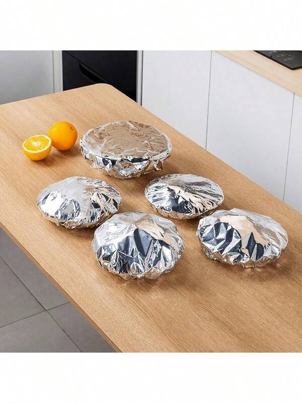 10/20/30/40/50 piezas Cubiertas de aluminio aislantes para cocina y mesa de comedor - Envoltorios reutilizables para retención de calor para picnics, camping y uso doméstico, cubierta calentadora de alimentos para camping | Envoltura de alimentos reutilizable