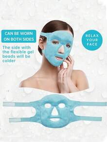 1pc Ice Facial Mask, Full Face Cold & Hot Compress Mask, Gel Ice Pack, Cold Compress, Mask Strap, Face Mask, Cold & Hot Eye Mask, Gel Pack, Ice Pop, Cold Compress Pack, Cold & Hot Compress Neck & Shoulder Gel Ice Mask Set, Eye Cold Compress, Reusable Cold Eye Mask, Relieve Fatigue, Suitable For Bedroom, Travel, Office, School, Back To School, Beach, Travel, Unisex, Ideal For Travel, Sports, Office And Gift-Giving - 彩色 - 查看 10