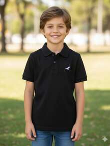 Camiseta Camisa Polo Algodão Infantil Menino Básica Confortável 4 a 8 Anos