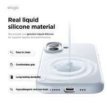 Elago High Quality Magnetic Liquid Silicone Case For IPhone 17, Compatible With MagSafe, Liquid Silicone Material, Protective Cover, Shockproof, Slim Phone, Fashion, Velvet - For Men, For Women, Luxury, Fashion, Minimalist - 淺藍色 - 查看 7