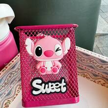 Disney Stitch Pen Holder, Cute Desktop Storage Box, Makeup Brush Holder