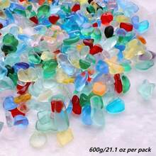 150/300/600g Pierres de verre de mer colorées et givrées - 0,35 à 0,59 pouces. Diverses pierres de verre de plage colorées et givrées, convenant pour le remplissage d'aquariums, la fabrication de bijoux, les bouteilles à vœux, le remplissage de vases, la réalisation de mosaïques artisanales, les cadres photo faits main et autres artisanats