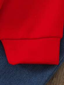 女童新款秋冬爱心印花休闲百搭保暖拉链卫衣 - 紅色 - 查看 7