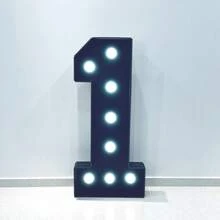 1Pc 73cm/28.74inch Cool Light Black KT Board Number Light Sign (0-9) Number Frame - Suit For Birthday/Anniversary/Wedding Photo Props & Ambience Decor--8/10pcs Light - White - View 4