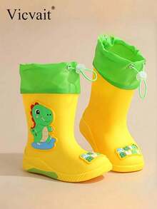 بوت المطر للأطفال موديل 2024 الجديد، بوت مطر للأولاد الصغار، بوت مطر للبنات مقاومة للماء من الجلد الصناعي، بوت مياه للأولاد متوسطة الارتفاع