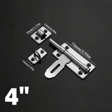 1pc 4"/6"/8" Throw Bolt Surface Mount Door Latch, Lockable Bathroom Door Wood Door Anti-Theft Double-Sided Throw Bolt