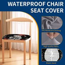 1/4/6/40 pièces Housse de chaise amovible et extensible en fibre de lait avec imprimé bonhomme de neige de Noël, avec chapeau de Père Noël, écharpe, gants, flocons de neige, branches de pin, motifs de boîte-cadeau rouge. Convient pour la salle à manger, la cuisine, le restaurant, l'hôtel. Coussin de siège amovible et doux.