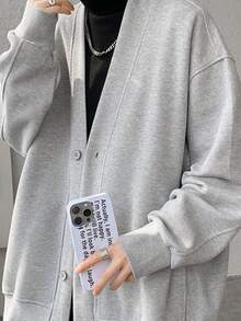 Men Cardigans - Grey - View 2