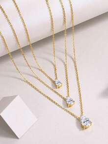 1 pièce Élégant pendentif collier en argent 925 avec moissanite taille poire de 2 à 4 carats, convient pour le trajet quotidien, les fêtes, les vacances, les mariages, la Saint-Valentin, la Fête des Mères, les cadeaux pour demoiselles d'honneur, bijou brillant comme cadeau pour elle