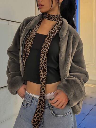 Women's Casual Loose Fit Fuzzy Cardigan Sweater Jacket, Light Brown, Autumn/Winter