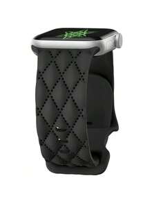 1 件全新雕刻硅胶表带兼容 表带 44 毫米 40 毫米 45 毫米 49 毫米 41 毫米 38 毫米 42 毫米设计师格纹运动表带手链兼容 Ultra 2 系列 Se 7 6 5 4 3 8 9 替换腕带女士智能手表配件 - black - 查看 8