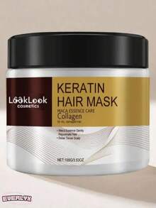 EverlyX Mascarilla Capilar Keratin Hair Mask 100g -Reestructura el folículo capilar y fortalece el cuero cabelludo - Solución contra la caída capilar -  Con queratina, colágeno y esencia de maca - Repara, nutre e hidrata el cabello seco o dañado, aportando suavidad y brillo - Tratamiento intensivo para uso frecuente - Disponible 1 ud - Pack ahorro 2 ud - Pack ahorro 3 ud - Envíos en 24h desde España
