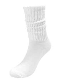 1 Pair Women's Long Pile Up Socks,Thigh High Socks,Crew Socks,Solid Color Calf Socks ,Slouch Socks,Simple And Suitable For All Seasons, Perfect For Daily Wear