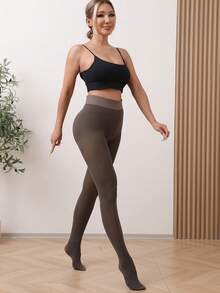 Women's Winter Sport Warm Tights Autumn And Winter Fleece Pantyhose Sexy Hip Lift Outdoor Warm Velvet Thick Thermal Pants Leggings Stretch Slim Tights Pant Winter Clothes Women