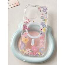 Magnética Funda Para IPhone Funda Transparente Y Suave Compatible Con IPhone 16e/16/15/14/13/12/11 Pro/Plus/Pro Max, OPPOREALME12PROPLUS 14pro, Galaxy A05-81/S22 S24PLUS - TMCX floral - Ver 1