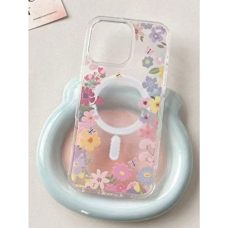 Magnética Funda Para IPhone Funda Transparente Y Suave Compatible Con IPhone 16e/16/15/14/13/12/11 Pro/Plus/Pro Max, OPPOREALME12PROPLUS 14pro, Galaxy A05-81/S22 S24PLUS - TMCX floral - Ver 1