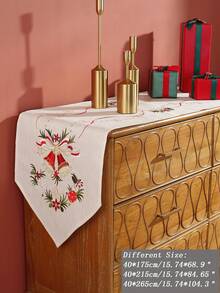 1pc Embroidered Table Runner, Made Of Polyester Fabric, Decoration For Kitchen, Dining Table, Home Gatherings, Party, Wedding Ceremonies, Indoor & Outdoor Use - Multicolor - View 15