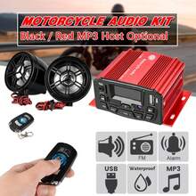 Universal Motorcycle Audio Remote Control Stereo 2 Speakers Universal Red Sound System SD USB MP3 Waterproof Motorcycle Radio - Red - View 2