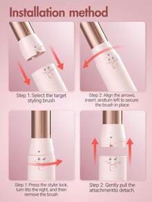 吹风机刷可拆卸五合一造型和干燥系统，快速干燥，卷发平滑和造型，自动卷发器，直发器/直发刷，适用于直发，卷发，波浪发，合适的礼物