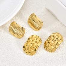 1 par de pendientes de aro con forma de gota simple, pendientes de tono dorado grueso con forma de gota de agua, pendientes en forma de U, pendientes de aro ovalados, joyas ligeras y elegantes para mujer, regalo perfecto para ella