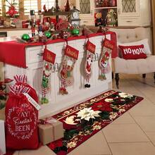 1/2/3pcs Soft Absorbent Kitchen Rugs - Christmas Fireplace Pattern Design - Washable, Easy To Clean - Perfect For Farmhouse, Bathroom, Hallway, Sink And Laundry Room Decor, Christmas Home Decor And Room Decoration, Christmas Decoration - Multicolor - View 16
