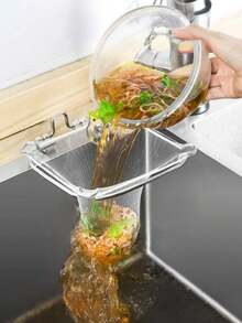 3-Hole Stainless Steel Sink Strainer, Sink Drain Filter, Kitchen Sink Strainer, Sink Corner Strainer, Sink Basket Strainer, Kitchen Sink Accessories - Multicolor - View 6