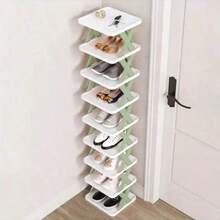 9-Tier Narrow Plastic Vertical Shoe Rack, Space-Saving Freestanding Shoe Organizer, Suitable For Wardrobe, Hallway - Multicolor - View 4
