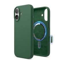 Elago High Quality Magnetic Liquid Silicone Case For IPhone 17, Compatible With MagSafe, Liquid Silicone Material, Protective Cover, Shockproof, Slim Phone, Fashion, Velvet - For Men, For Women, Luxury, Fashion, Minimalist - Xanh núi cao - Xem 2