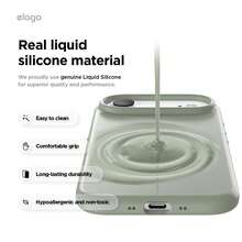 Elago High Quality Magnetic Liquid Silicone Case For IPhone Air, Compatible With MagSafe, Liquid Silicone Material, Protective Cover, Shockproof, Slim Phone, Fashion, Velvet - For Men, For Women, Luxury, Fashion, Minimalist - 卡其綠 - 查看 7