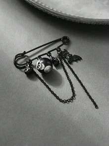 1pc Halloween Limited-Edition Styling Brooch Pin With Pumpkin, Ghost & Spider Whimsical Elements, Festive Vibe