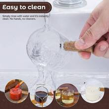 Espresso Shot Glass With Wooden Handle, 2 Packs V - Shaped Double Spout Espresso Measuring Cup, Espresso Accessories Coffee Bar Essentials Precise 75 Ml Coffee Measuring Cup - 透明度 - 查看 6