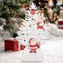 Wooden Christmas Tree Decoration Colorful Mini Tree Craft Ornament For Holiday Party Home Tabletop Decor